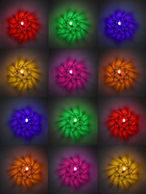 CraftVatika 3D Transparent Reflection Reusable Floating Diya Set of 12 for Diwali Decoration Plastic (Pack of 12) Table Diya Set(Height: 1.5 inch)