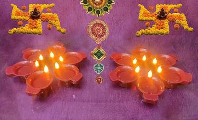 Crysta World Plastic (Pack of 6) Table Diya Set(Height: 1 inch)