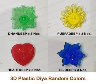 cut rate creation Plastic (Pack of 12) Table Diya Set(Height: 3 inch)