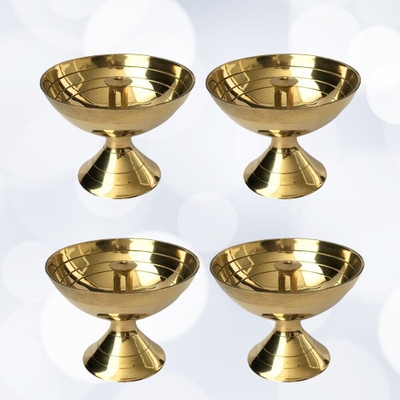 SBBCO Brass (Pack of 4) Table Diya(Height: 2 inch)