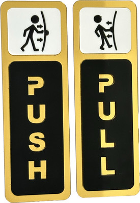 SLIDEZONE 15 cm PUSH&PULL Self Adhesive Sticker(Pack of 1)
