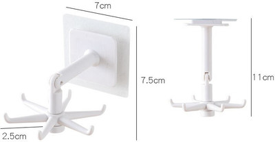 WebDealz 360° Rotating Folding Hook Wall Mounted Kitchen Utensil Hanging Rotary Hook Swivel Hook 6(Pack of 1)