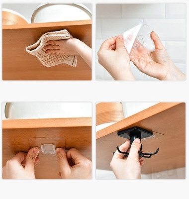 Dreamshop Storage Hooks 360° Rotating Folding Hooks Pack of 2 Closet Organizer
