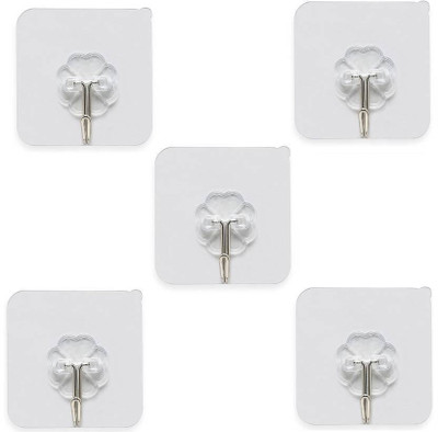 WebDealz 1 Set of 5 Adhesive Kitchen/Bathroom/Cabinet Multi-Function Utility Hook X5.517 Hook 5(Pack of 1)