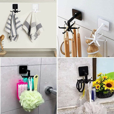 Dreamshop 360° Rotating Hook /Self Adhesive Hook Swivel Hook 1(Pack of 1)