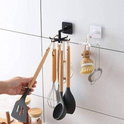 WebDealz 360 Degrees Rotating / Self Adhesive Hook (Wall Roof Mounted) Hook 1(Pack of 1)