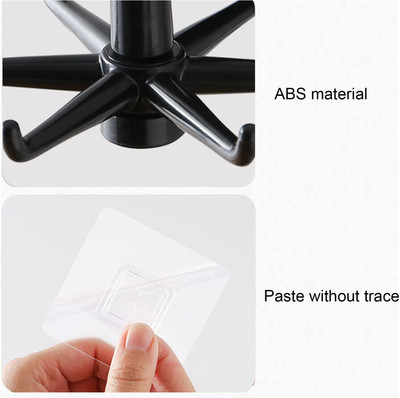 Dreamshop 360° Rotating Self-Adhesive Wall/Ceiling Mounted Utensil Hanging Hook 6-Claw Swivel Hook 1(Pack of 1)