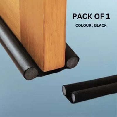 MegaValue (PACK OF 1)(37 INCH) Door Bottom Sealing Strip Guard for Home Under Door Draft Floor Mounted Door Stopper(Black)