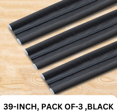 PREETENCY Door guard Bottom Sealing Strip Guard for Home (Size-39 inch) (Pack of 3) (BLACK NA Door Mounted Door Stopper(Black)
