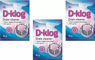 Pidilite D-Klog Drain Cleaner/Opener Clears Clogged Drain Pipes - Kills germs, Powder Drain Opener(40 g, Pack of 3)