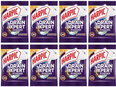 Harpic DrainXpert Drain Cleaner Powder-Drain Blockage Remover (50g) - Pack of 8 Powder Drain Opener(400 g, Pack of 8)