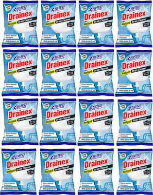 caster drainex instant Powder Drain Opener (pack of 16) Powder Drain Opener(800 ml, Pack of 16)