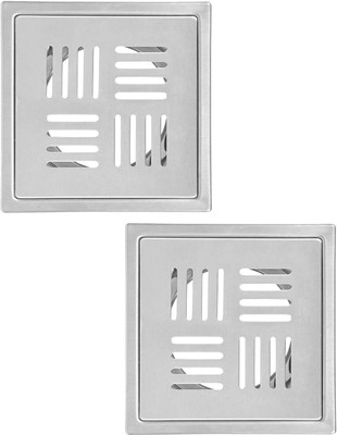 COSWARE Floor Stainless Steel Push Down Strainer(12.7 cm Set of 2)