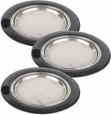 uKoon Kitchen Sink Stainless Steel Push Down Strainer(11 cm Set of 3)