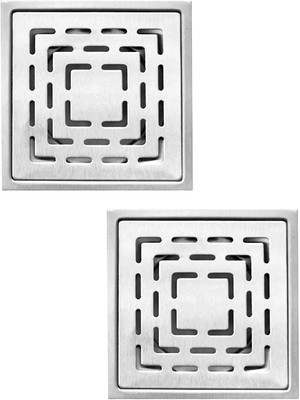 BATHONIX Floor Stainless Steel Push Down Strainer(12.7 cm Set of 2)