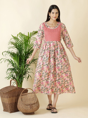 Moda Rapido Women Printed Anarkali Kurta(Multicolor)