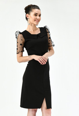 Arbiter Collection Women Bodycon Black Knee Length Dress