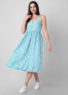 Stylepath Women A-line Blue Dress