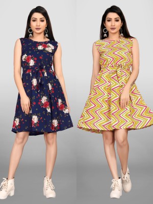 MAA FAB Women A-line Multicolor Dress