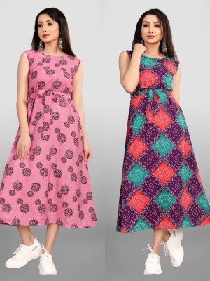 MAA FAB Women A-line Multicolor Dress