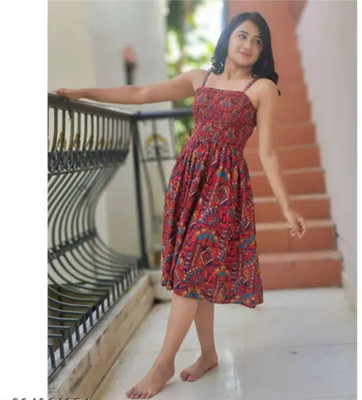Women A-line Multicolor Dress