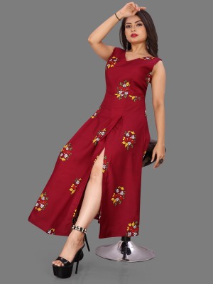 maruti fab Women Fit and Flare Red Dress