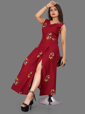 tanvi creation Women Fit and Flare Multicolor Dress