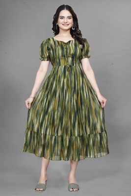 Zayn Women Maxi Green Midi/Calf Length Dress