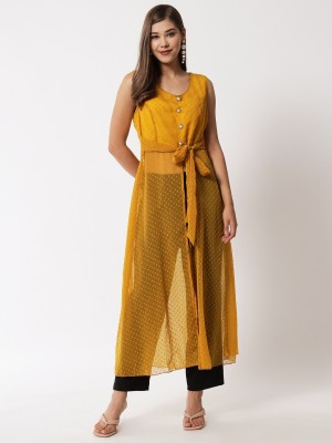 vivient Women A-line Yellow Dress