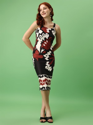 Attire Empire Women Bodycon Black, Brown Midi/Calf Length Dress