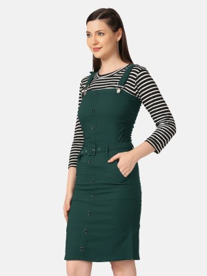 BuyNewTrend Women Pinafore Green Dress