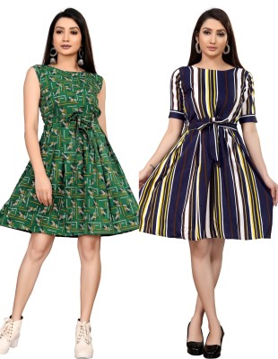 MAA FAB Women A-line Multicolor Dress