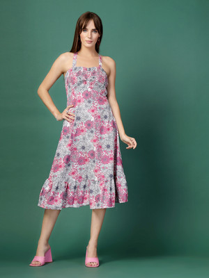 Dressberry Women A-line Pink Midi/Calf Length Dress