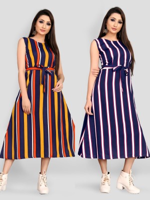 MAA FAB Women Maxi Multicolor Dress