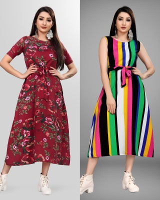 MAA FAB Women A-line Multicolor Dress