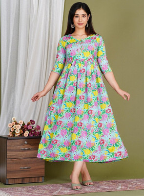 Moda Rapido Women Fit and Flare Multicolor Midi/Calf Length Dress