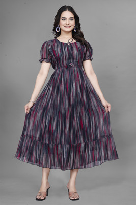 Zayn Women Maxi Multicolor Midi/Calf Length Dress
