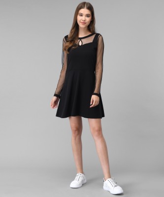 vivient Women A-line Black Dress