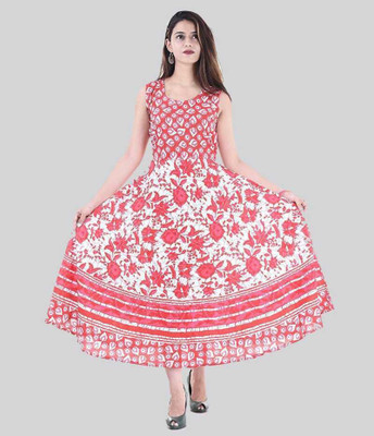 priyankafabrics Women A-line Multicolor Maxi/Full Length Dress