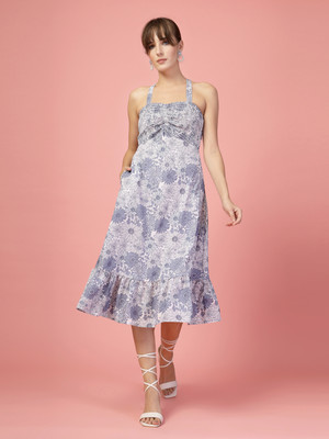 Dressberry Women A-line Blue Midi/Calf Length Dress