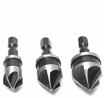 AS TOOL CENTER 3pcs Hex Countersink Boring Bore Quick Change Drill Bit Tool Drill Bit Bore Set For Wood Metal
