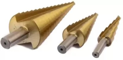 KP2 3X Large HSS Steel Step Cone Drill Titanium Bit Set Hole Cutter 4-12/20/32 mm Masonry Bits(Pack of 1)