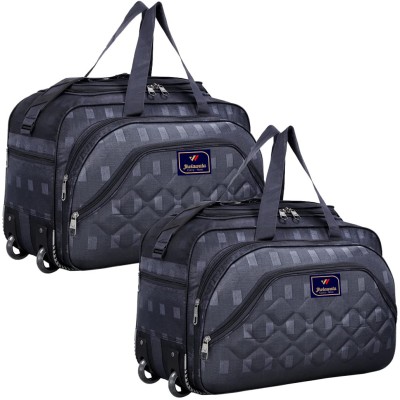 Jholawala (Expandable) 60 L Strolley Duffel Bag - Combo Set Of 2 Unisex Flat Foldable Travel Duffel Bag Duffel With Wheels (Strolley)