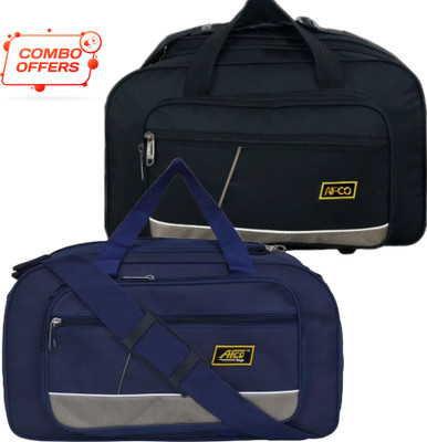 Afco Bags (Expandable) 40L Luggage duffle Bag For Men And Women Duffel With Wheels[PACK OF 2] Duffel Without Wheels
