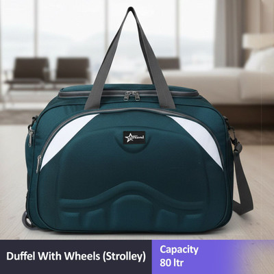 Astro (Expandable) 80(40+40)L Strolley Duffel Bag - Luggage Travel DuffelBag with wheels combo pack Duffel With Wheels (Strolley)