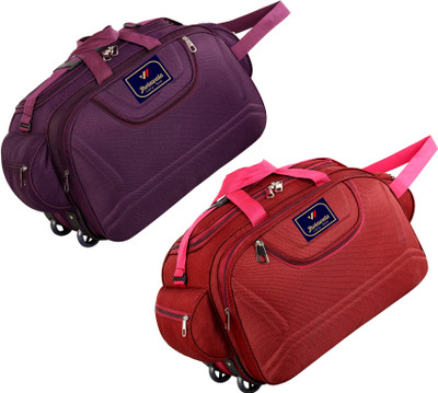 Jholawala (Expandable) 60 L Strolley Duffel Bag - Combo Set Of 2 Travel Duffel Bag With Smooth Wheels Duffel With Wheels (Strolley)
