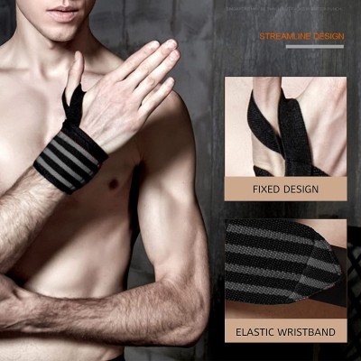 TRUE INDIAN Sports Weightlifting Wristband Training Hand Bands Sport Hand Wrist Wrap Wrist Support(Black, Grey)
