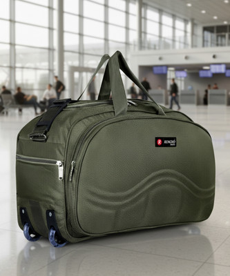 rengvobags (Expandable) Polyester Lightweight 40 L luggage bags green Duffel With Wheels (Strolley)