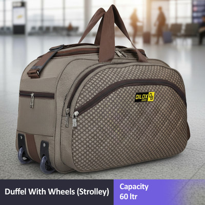 DILOX (Expandable) 21 inch / 54 cm super premium heavy duty polyester lightweight luggage bag Duffel With Wheels (Strolley)