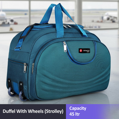 Rengvo Bags (Expandable) 45 liters Waterproof Travelling Luggage Travel Bag Lightweight Duffel With Wheels (Strolley)